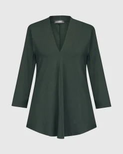 Women Alembika Tops & Tunics<Essential V-Neck Top, Green