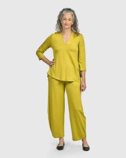 Women Alembika Tops & Tunics<Essential V-Neck Top, Lime