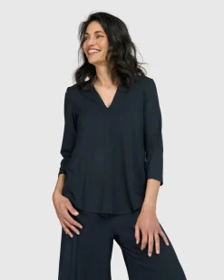 Women Alembika Plus<Essential V-Neck Top, Ocean