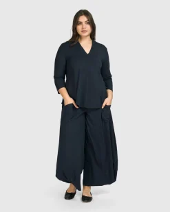 Women Alembika Plus<Essential V-Neck Top, Ocean