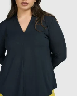 Women Alembika Tops & Tunics<Essential V-Neck Top, Ocean