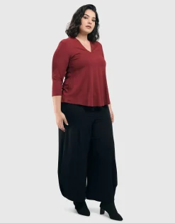 Women Alembika Tops & Tunics<Essential V-Neck Top, Plum