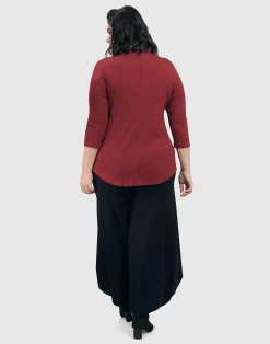 Women Alembika Tops & Tunics<Essential V-Neck Top, Plum
