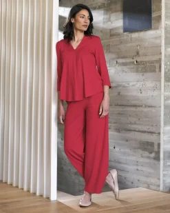 Women Alembika Plus<Essential V-Neck Top, Red Rose