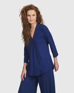 Women Alembika Tops & Tunics<Essential V-Neck Top, Royal Blue