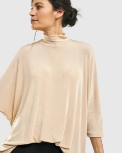 Women Alembika Plus<Fawn Mockneck Top, Nude