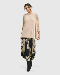 Women Alembika Plus<Fawn Mockneck Top, Nude