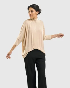 Women Alembika Tops & Tunics<Fawn Mockneck Top, Nude