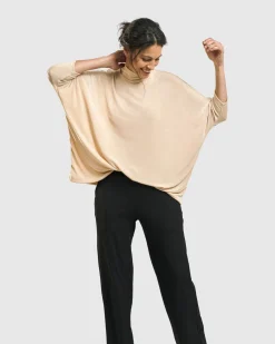 Women Alembika Tops & Tunics<Fawn Mockneck Top, Nude