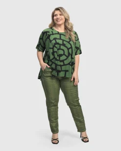 Women Alembika Pants & Skirts<Fearless Iconic Stretch Jeans, Green