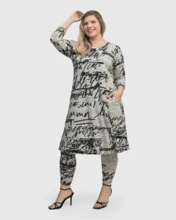 Women Alembika Plus<Flirty A Line Dress, Script