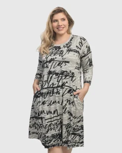 Women Alembika Plus<Flirty A Line Dress, Script