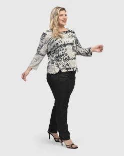 Women Alembika Tops & Tunics<Flirty Cutaway Boxy Top, Script