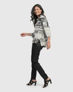Women Alembika Tops & Tunics<Flirty Cutaway Boxy Top, Script
