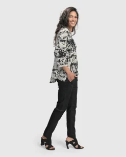 Women Alembika Tops & Tunics<Flirty Cutaway Boxy Top, Script