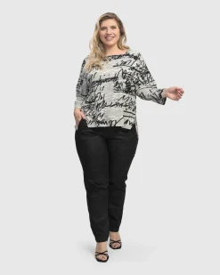 Women Alembika Tops & Tunics<Flirty Cutaway Boxy Top, Script