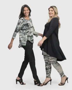 Women Alembika Plus<Flirty Cutaway Boxy Top, Script