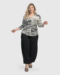 Women Alembika Tops & Tunics<Flirty Signature V Neck Top, Script