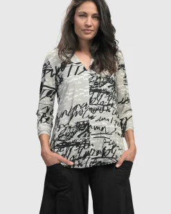 Women Alembika Plus<Flirty Signature V Neck Top, Script