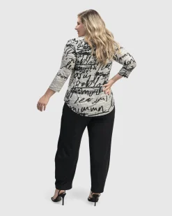 Women Alembika Plus<Flirty Signature V Neck Top, Script