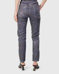 Women Alembika Pants & Skirts<Floral Iconic Stretch Jeans, Rust/Blue