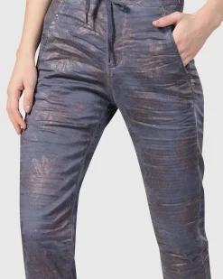 Women Alembika Pants & Skirts<Floral Iconic Stretch Jeans, Rust/Blue