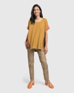 Women Alembika Plus<Floral Iconic Stretch Jeans, Gold Wash