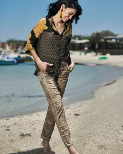 Women Alembika Plus<Floral Iconic Stretch Jeans, Gold Wash