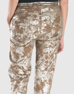Women Alembika Pants & Skirts<Floral Iconic Stretch Jeans, Coffee