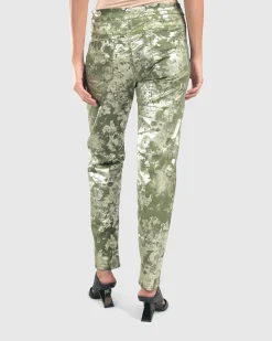 Women Alembika Pants & Skirts<Floral Iconic Stretch Jeans, Olive