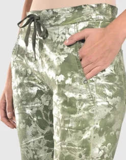 Women Alembika Pants & Skirts<Floral Iconic Stretch Jeans, Olive