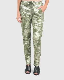 Women Alembika Pants & Skirts<Floral Iconic Stretch Jeans, Olive