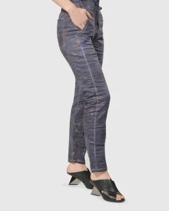 Women Alembika Plus<Floral Iconic Stretch Jeans, Rust/Blue