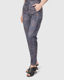 Women Alembika Plus<Floral Iconic Stretch Jeans, Rust/Blue