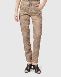 Women Alembika Pants & Skirts<Floral Iconic Stretch Jeans, Gold Wash