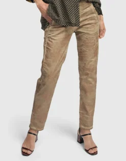 Women Alembika Pants & Skirts<Floral Iconic Stretch Jeans, Gold Wash