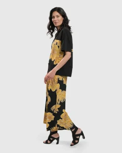 Women Alembika Tops & Tunics<Flower Girl Boxy Top, Gold