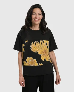 Women Alembika Plus<Flower Girl Boxy Top, Gold