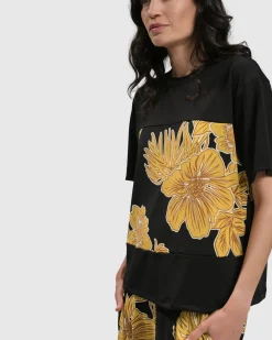 Women Alembika Plus<Flower Girl Boxy Top, Gold