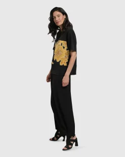 Women Alembika Plus<Flower Girl Boxy Top, Gold