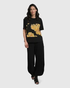 Women Alembika Plus<Flower Girl Boxy Top, Gold