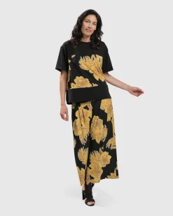 Women Alembika Plus<Flower Girl Boxy Top, Gold