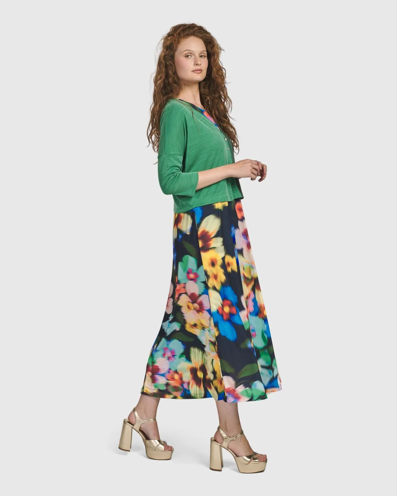 Women Alembika Plus<Forget-Me-Not Cropped Cardigan, Garden