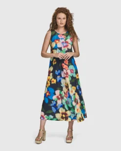Women Alembika Dresses<Forget-Me-Not Sleeveless Maxi Dress, Garden