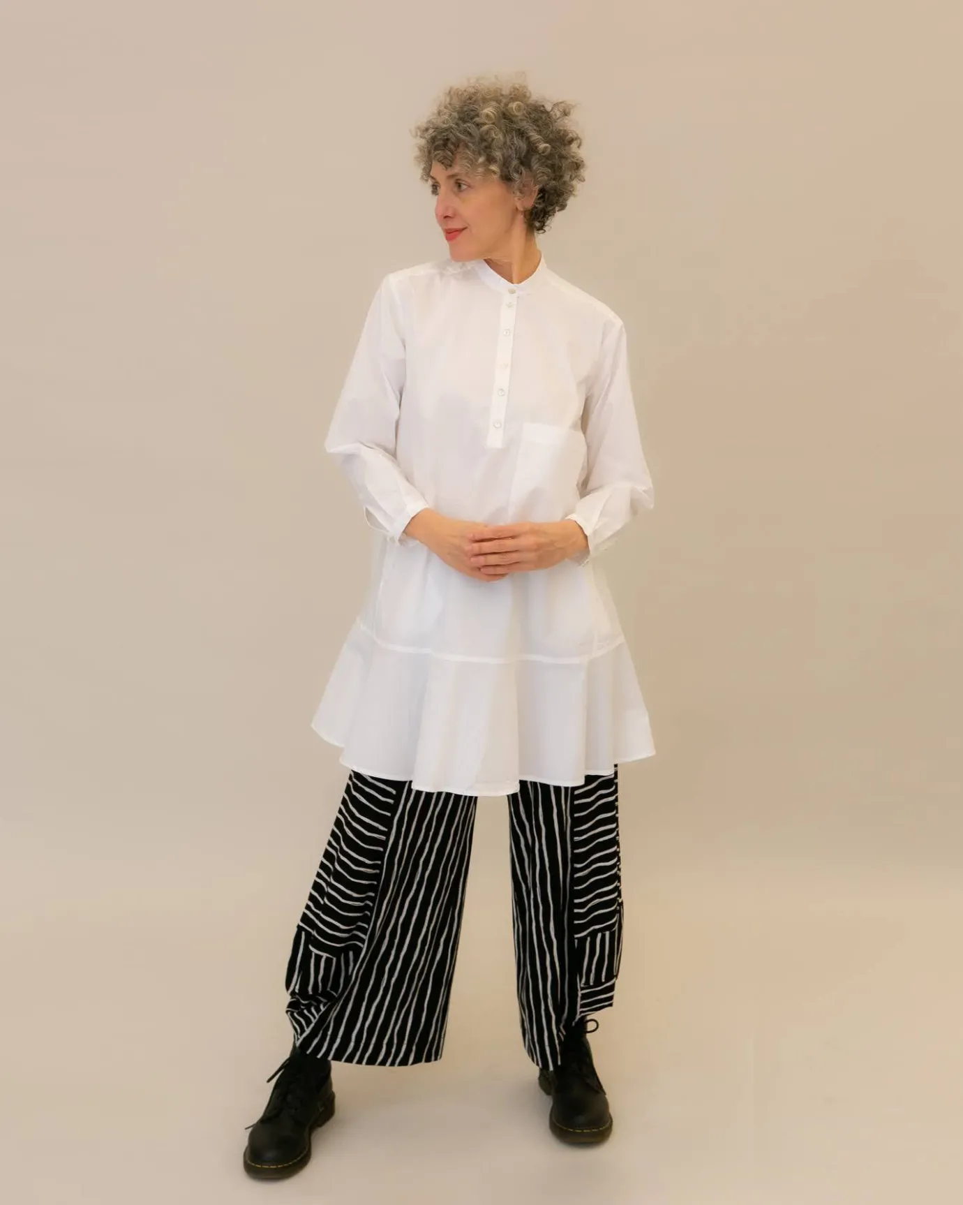 Women Alembika Tops & Tunics<Freedom Flounce Tunic Shirt, White