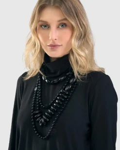 Women Alembika Jewelry<Fuji Bead Necklace, Black