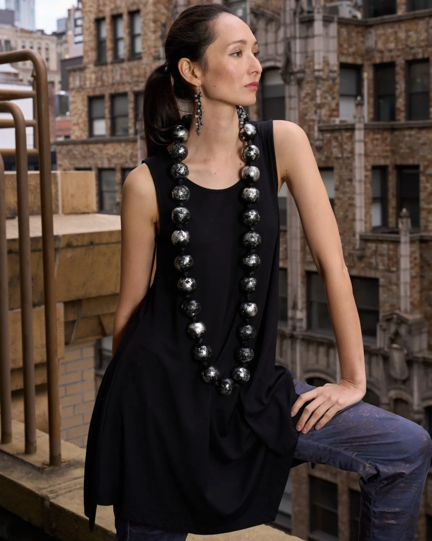 Women Alembika Accessories<Giant Bead Necklace, Silver