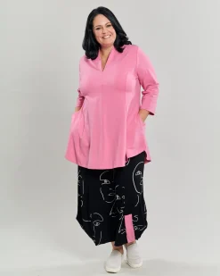 Women Alembika Tops & Tunics<Gloria V-Neck Tunic Top, Bazooka
