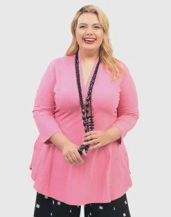 Women Alembika Tops & Tunics<Gloria V-Neck Tunic Top, Bazooka