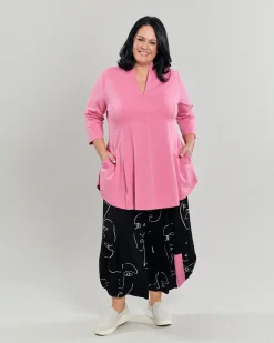 Women Alembika Tops & Tunics<Gloria V-Neck Tunic Top, Bazooka